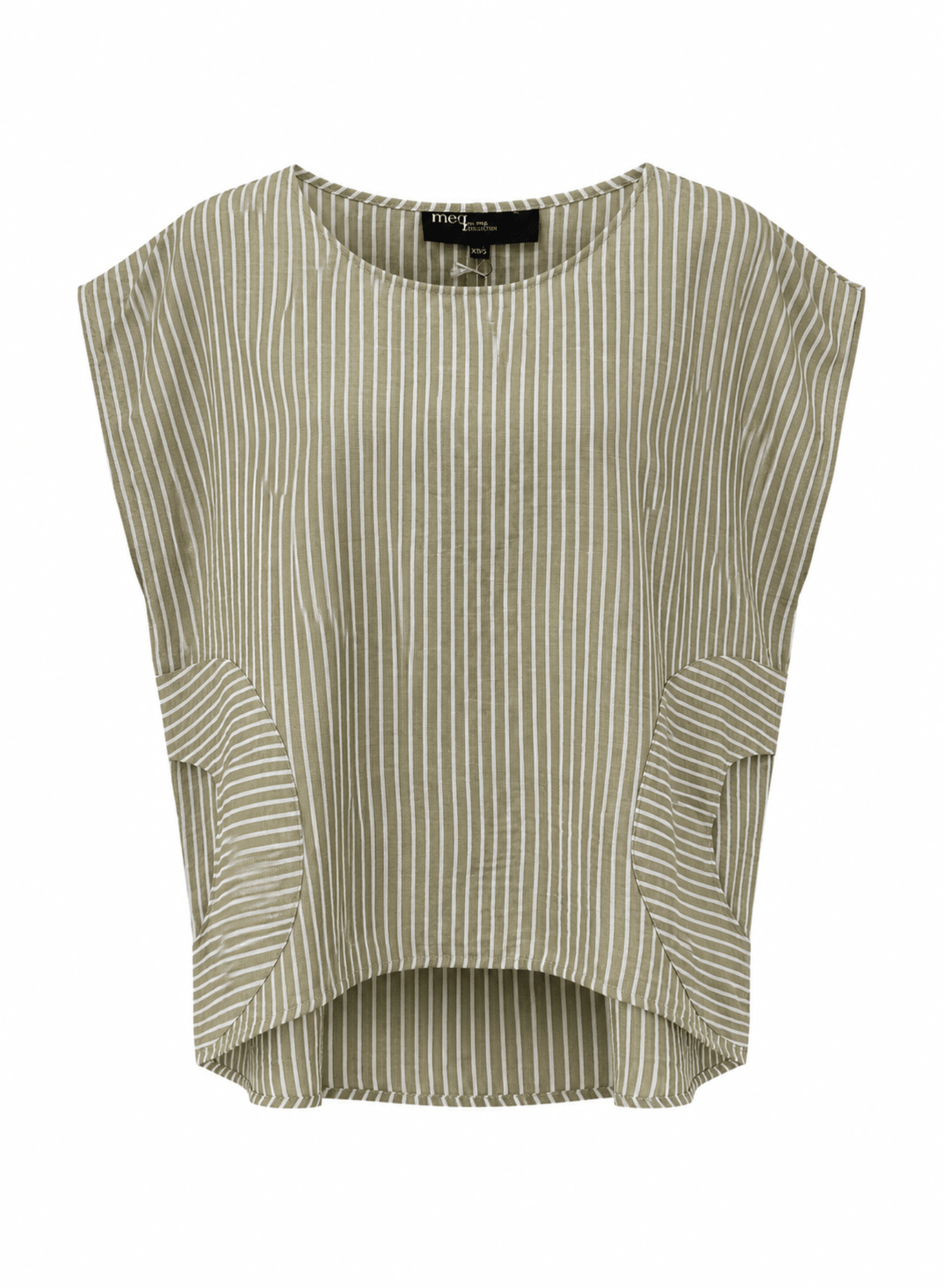Circle Pocket Top - Green Stripe - Meg