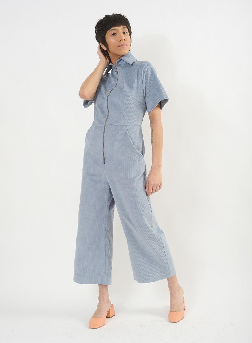 Cord Jumpsuit - Robin Blue - M (RESALE ITEM) - Meg