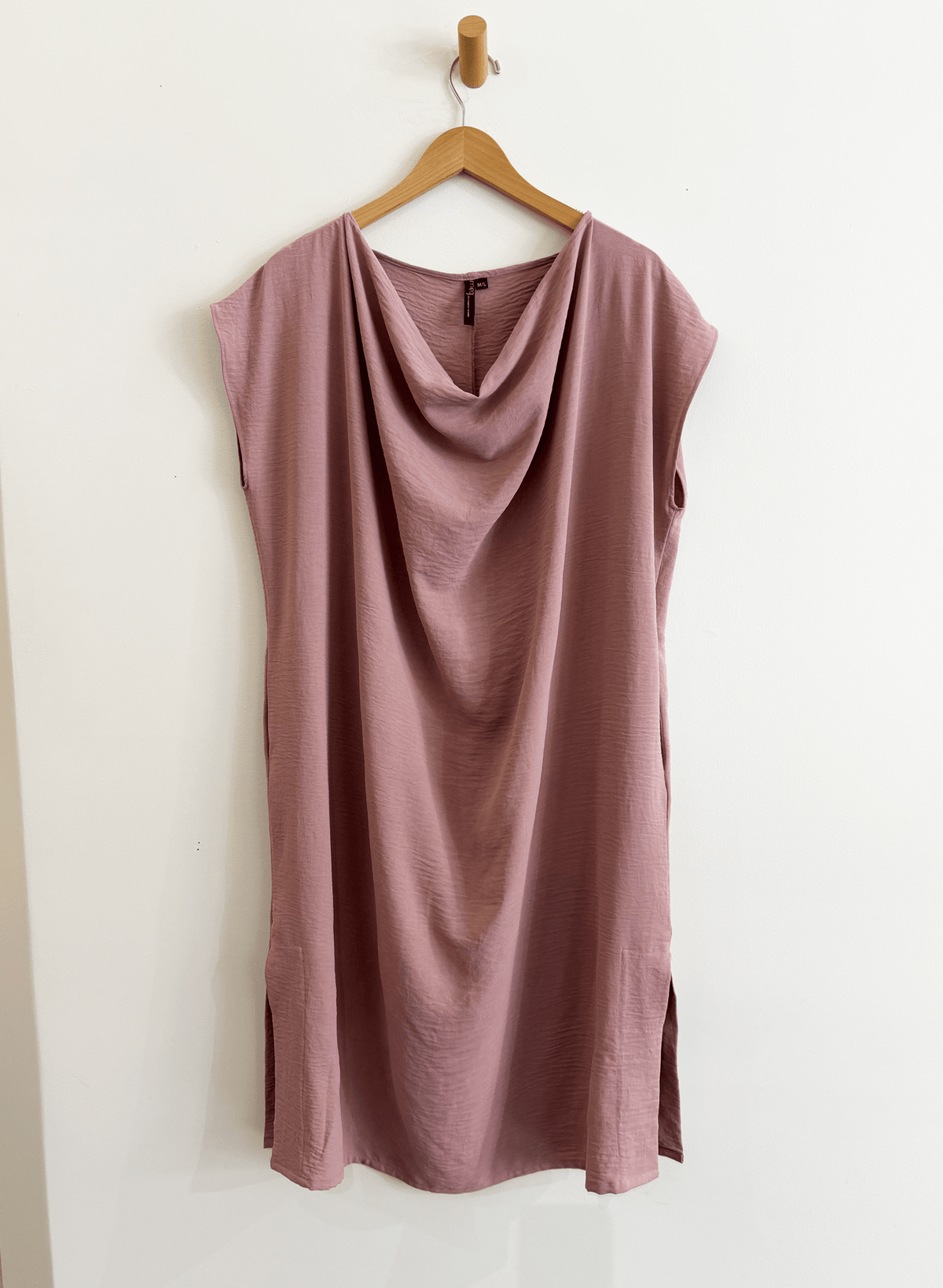 Cowl Neck Dress (RESALE ITEM) - Rose - M/L - Meg
