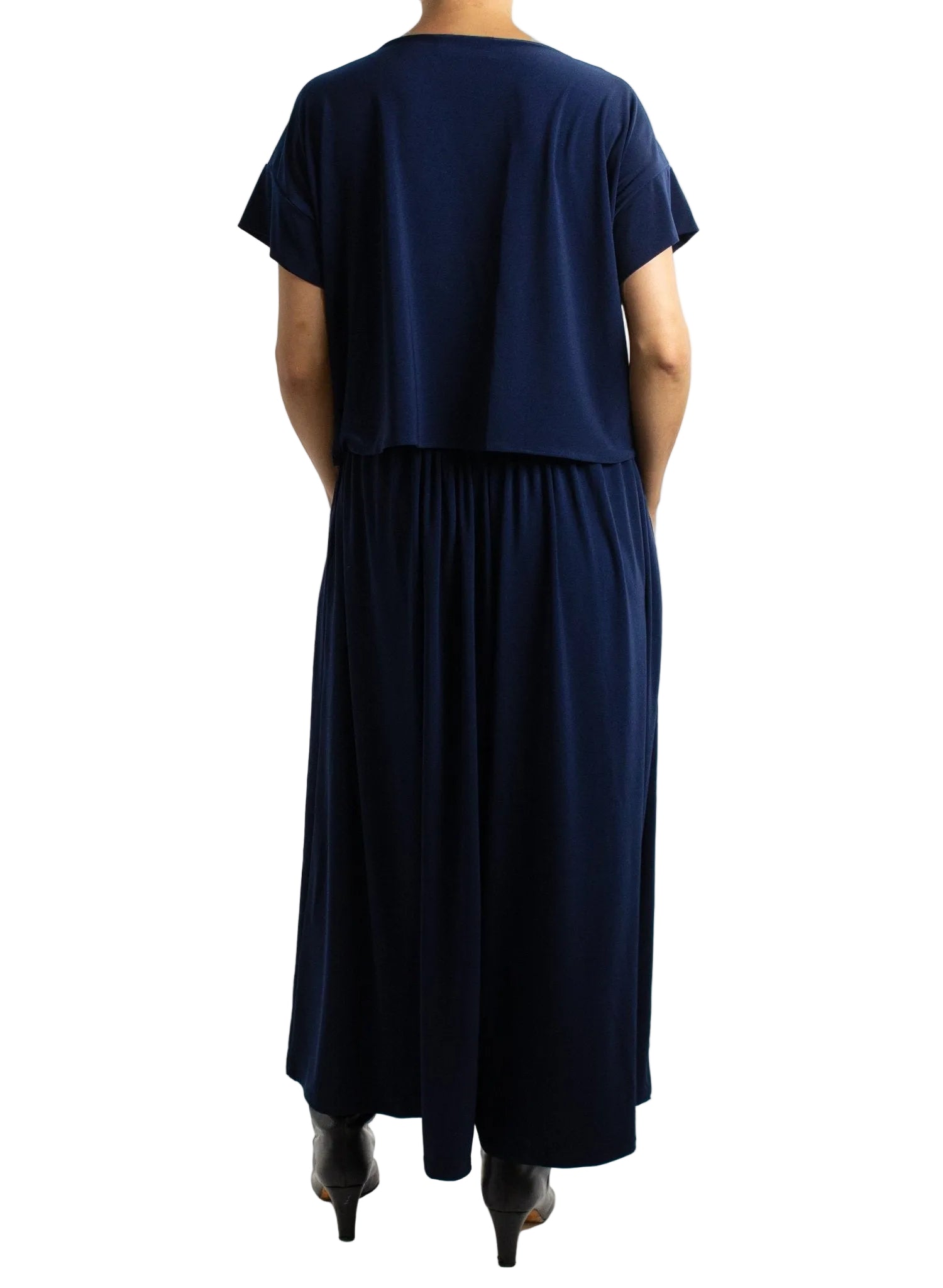 Cowl Neck Tee - Navy - Meg