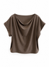 Cowl Neck Tee - Taupe - Meg