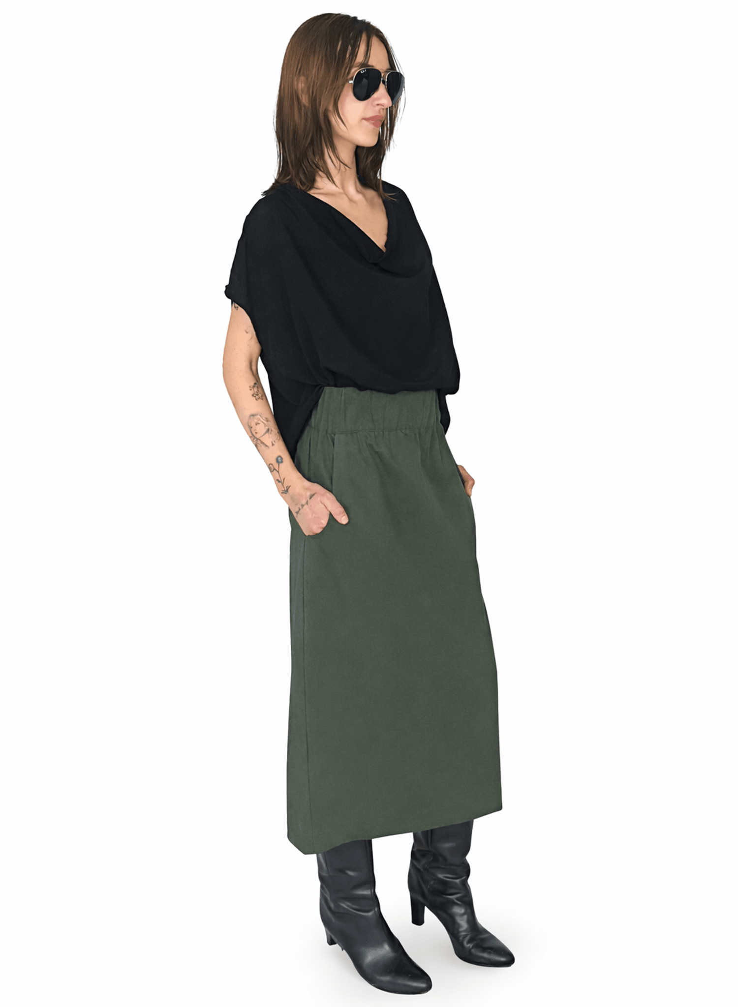 Cowl Top - Black - Meg