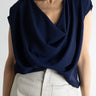 Cowl Top - Navy - Meg