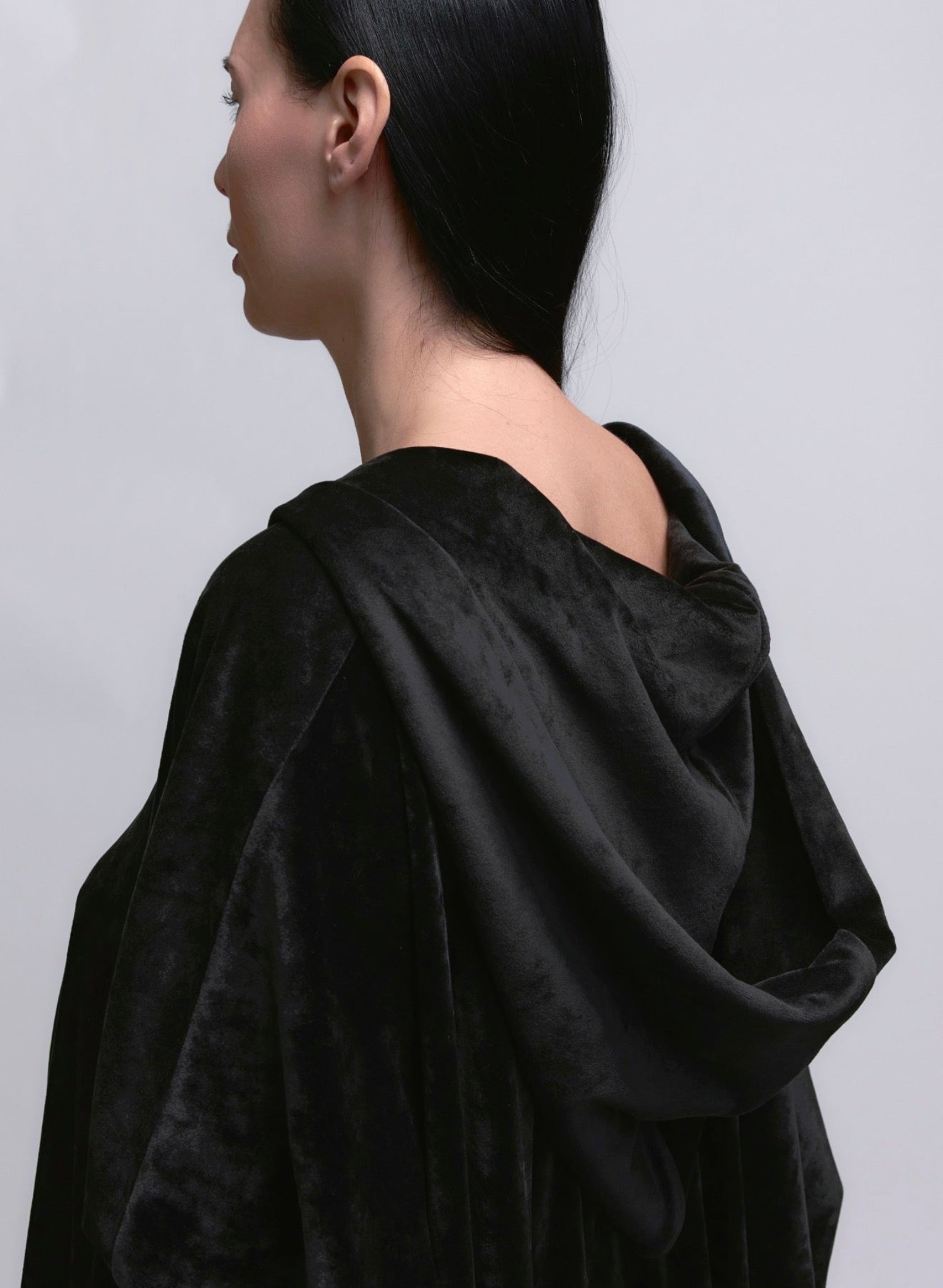 Cozy Hoodie - Black Velour - Meg