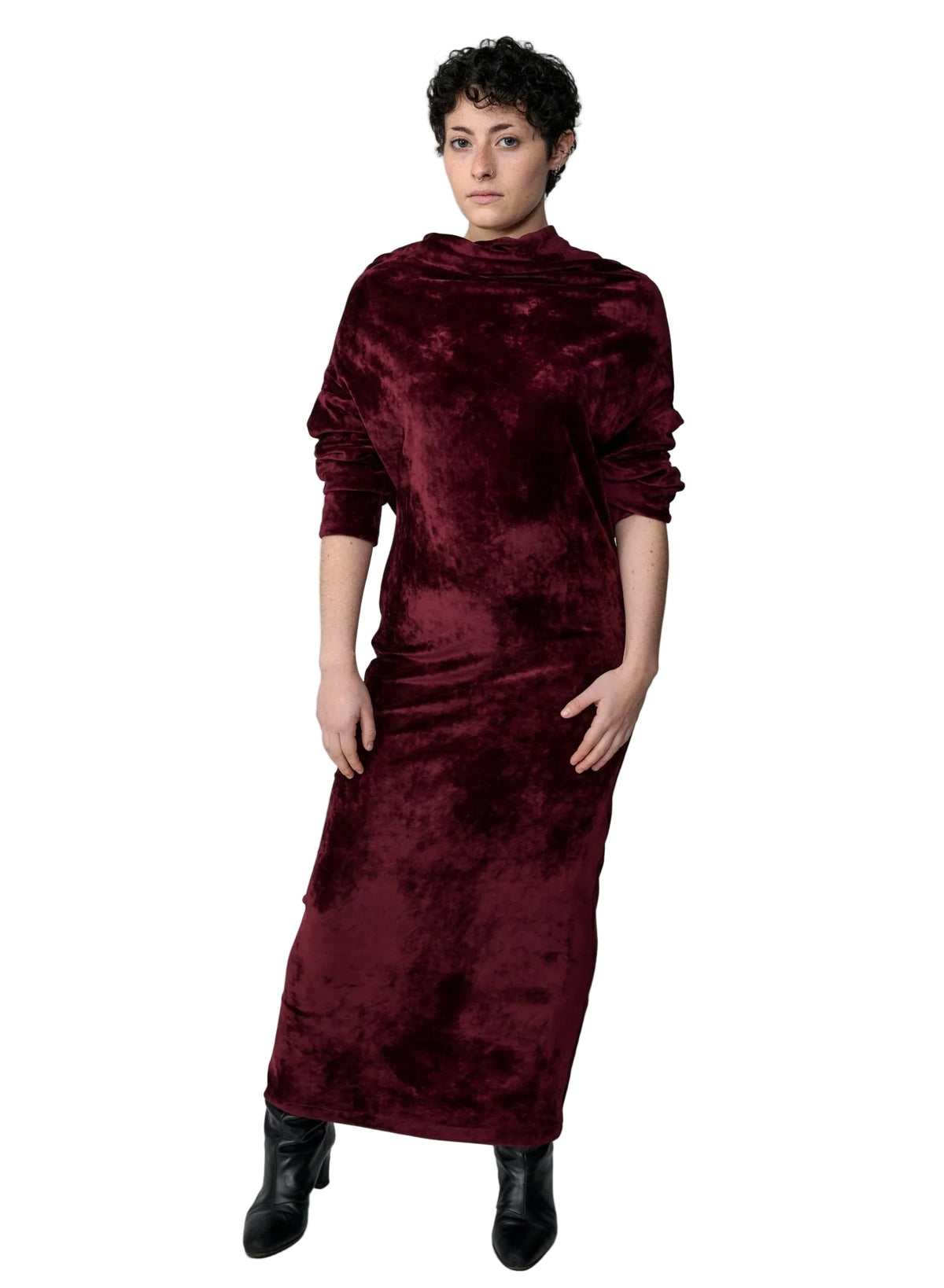 Crazy Sweater Dress - Burgundy Velour (Pre - Order) - Meg