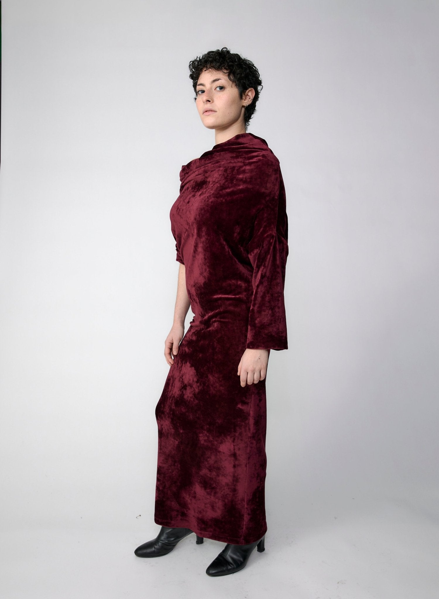 Crazy Sweater Dress - Burgundy Velour (Pre - Order) - Meg