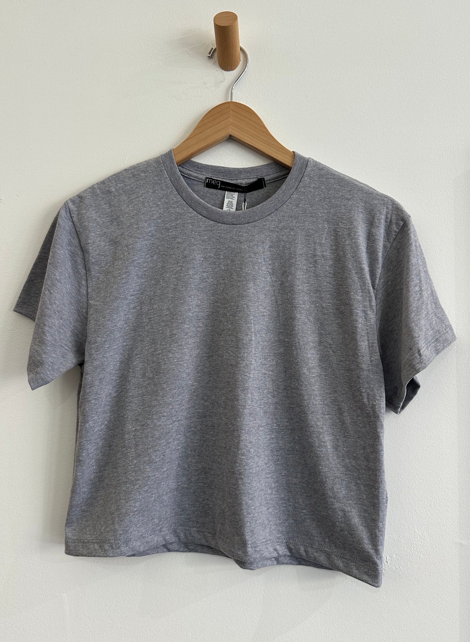 Cropped Square Tee - Heather Grey - Meg