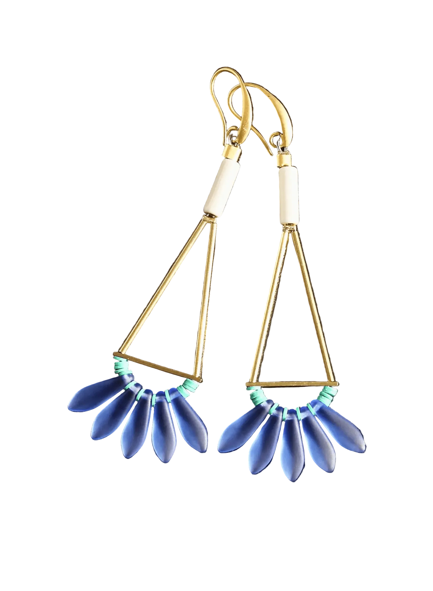 David Aubrey - Cobalt and White Earrings - Meg