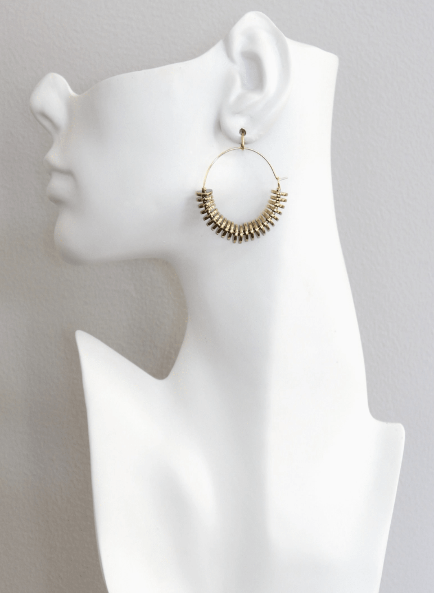 David Aubrey - Gold Hematite Hoops - Meg