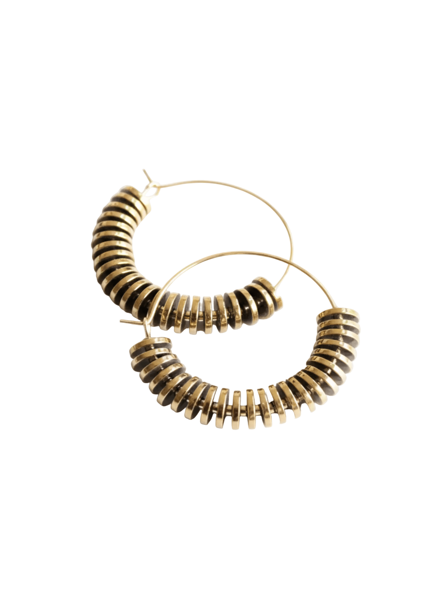 David Aubrey - Gold Hematite Hoops - Meg
