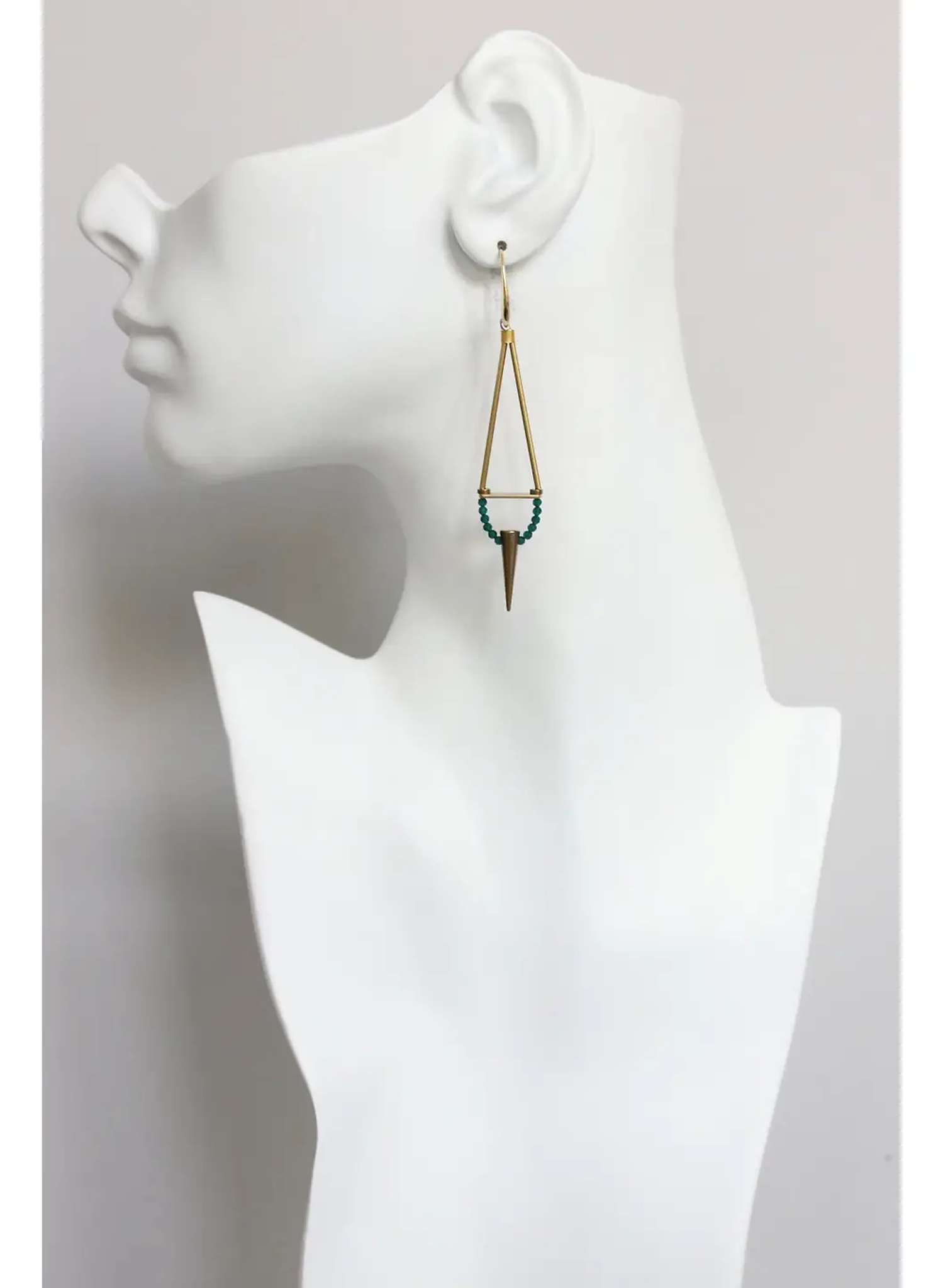 David Aubrey - Green Onyx Spike Earrings - Meg