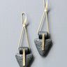 David Aubrey - Lava Rock Geometric Earrings - Gold - Meg