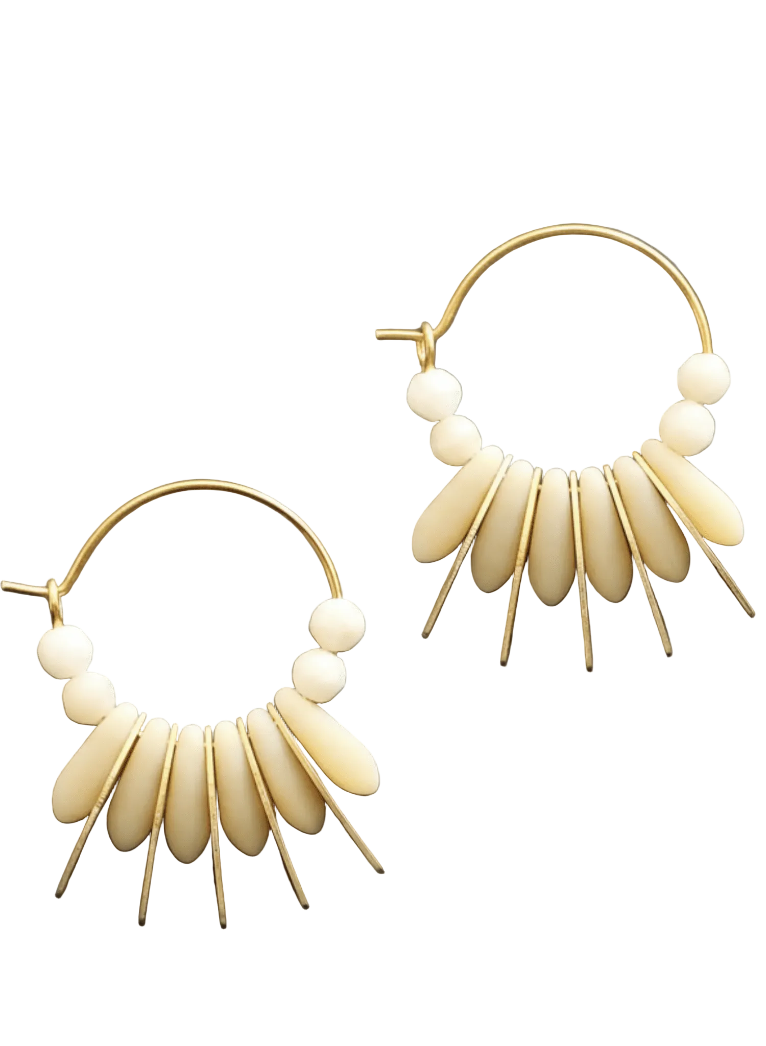 David Aubrey - Mini Matte Cream Hoops - Meg