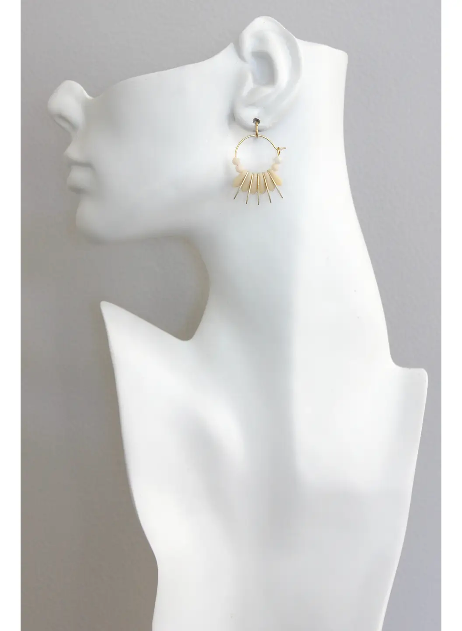 David Aubrey - Mini Matte Cream Hoops - Meg