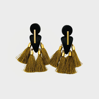 David Aubrey - Tassel Earrings - Black - Meg