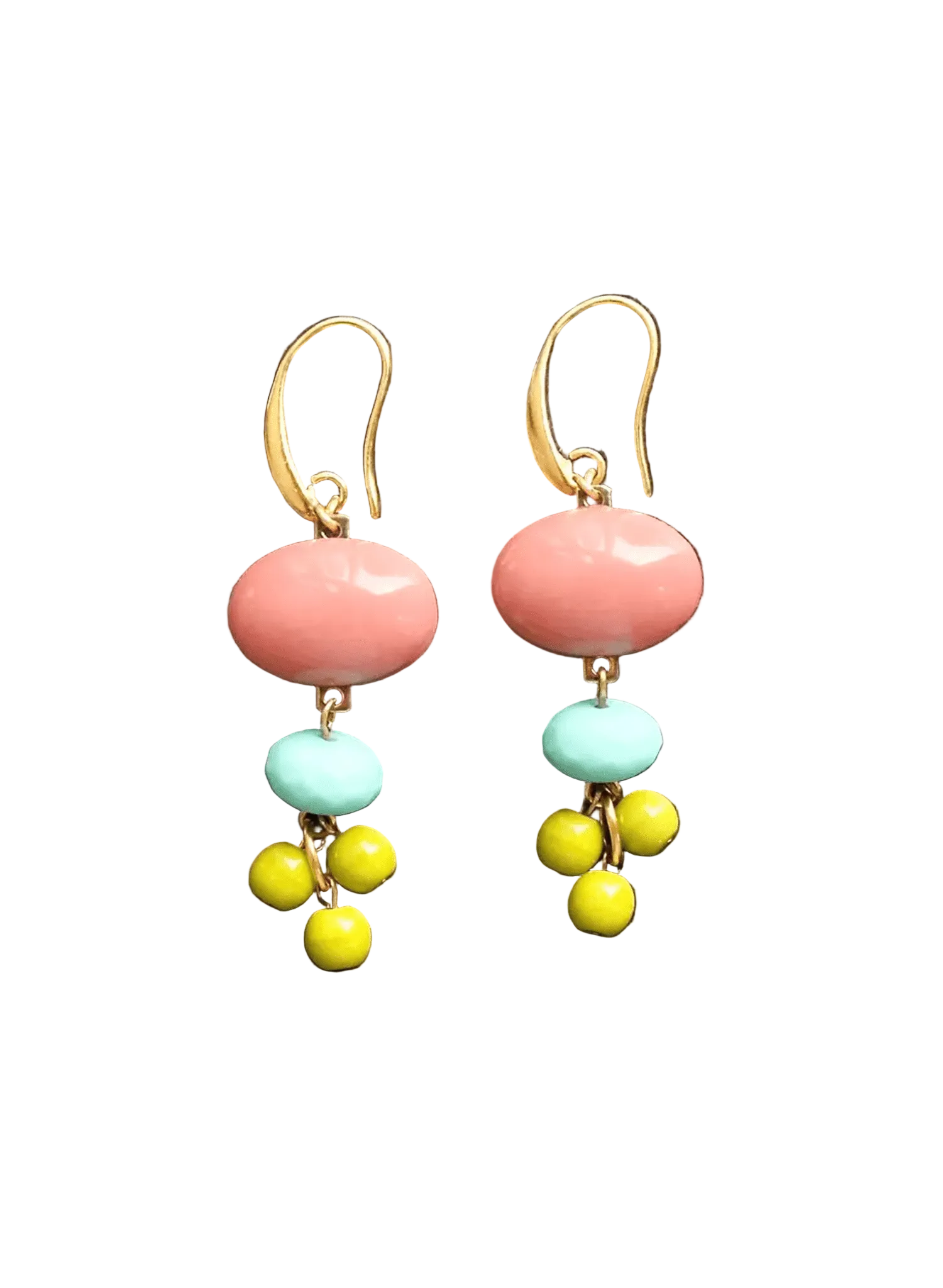 David Aubrey - Vintage Coral Glass Earrings - Meg