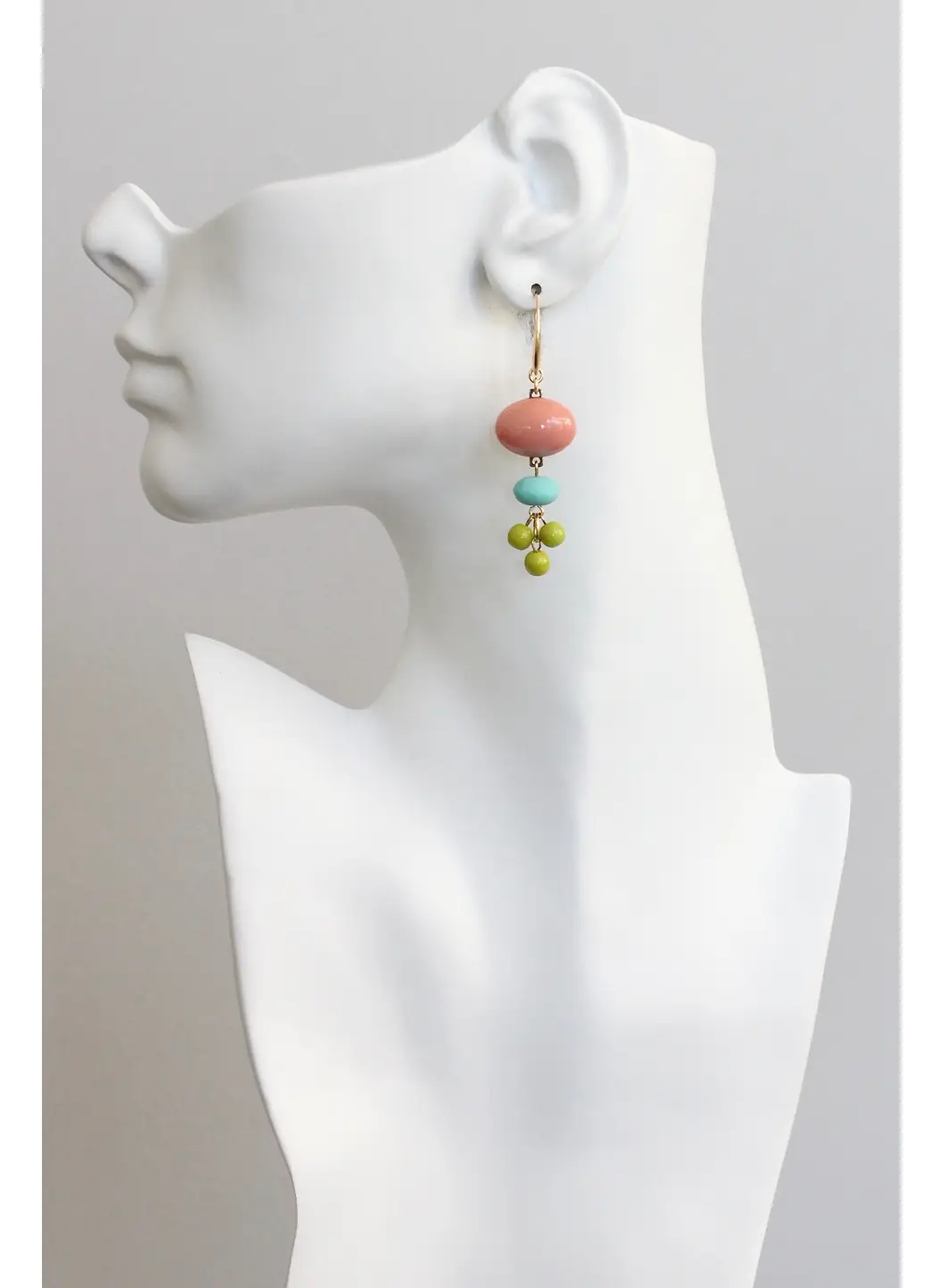David Aubrey - Vintage Coral Glass Earrings - Meg