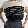 Dolman Sleeve Sweater Vest - Stripe - Meg