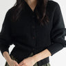 Dolman Sleeve V - Neck Cardigan - Black - Meg