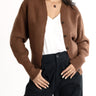 Dolman Sleeve V - Neck Cardigan - Brown - Meg