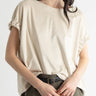 Elastic Armhole Top - Ivory Suede - Meg