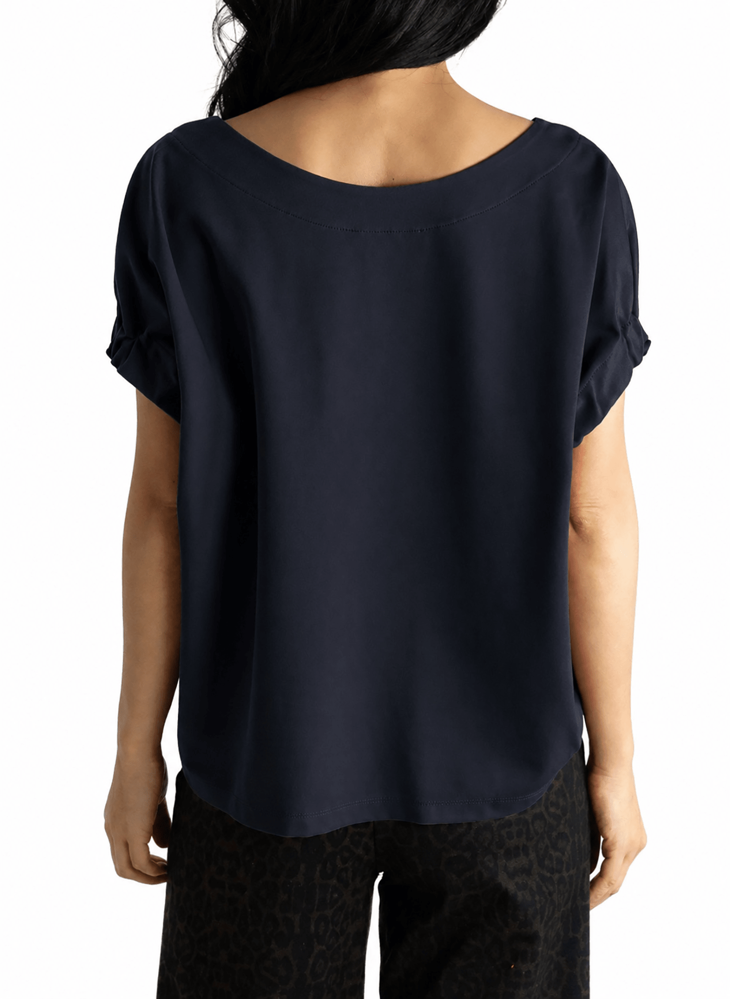 Elastic Armhole Top - Navy - Meg