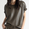 Elastic Armhole Top - Taupe Pleather - Meg