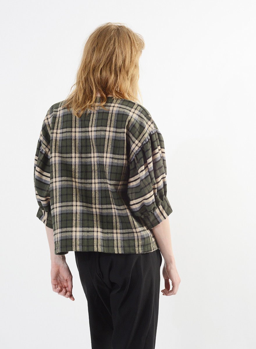 Flannel Poet Top - Forest - S (RESALE ITEM) - Meg