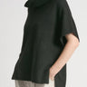 Sleeveless turtleneck oversized slouchy sweater - Black - Meg