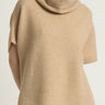 Sleeveless turtleneck oversized slouchy sweater - Camel Beige - Meg