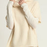 Sleeveless turtleneck oversized slouchy sweater - Ivory Off White - Meg