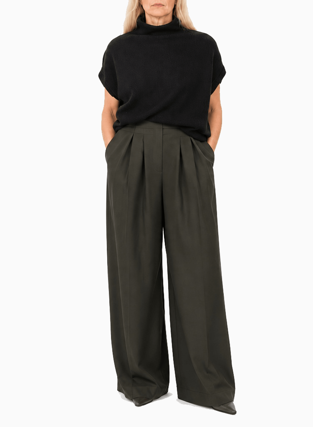 Funnel Neck Sweater - Black - Meg