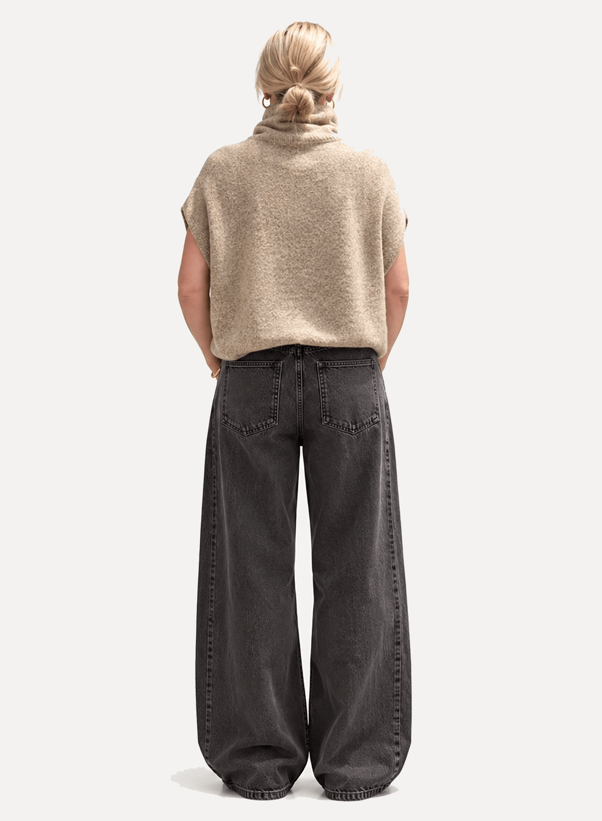 Funnel Neck Sweater - Oatmeal - Meg