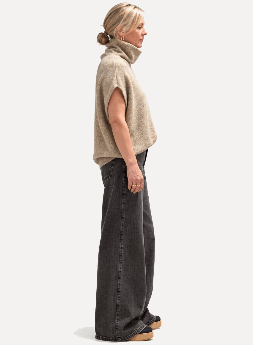 Funnel Neck Sweater - Oatmeal - Meg