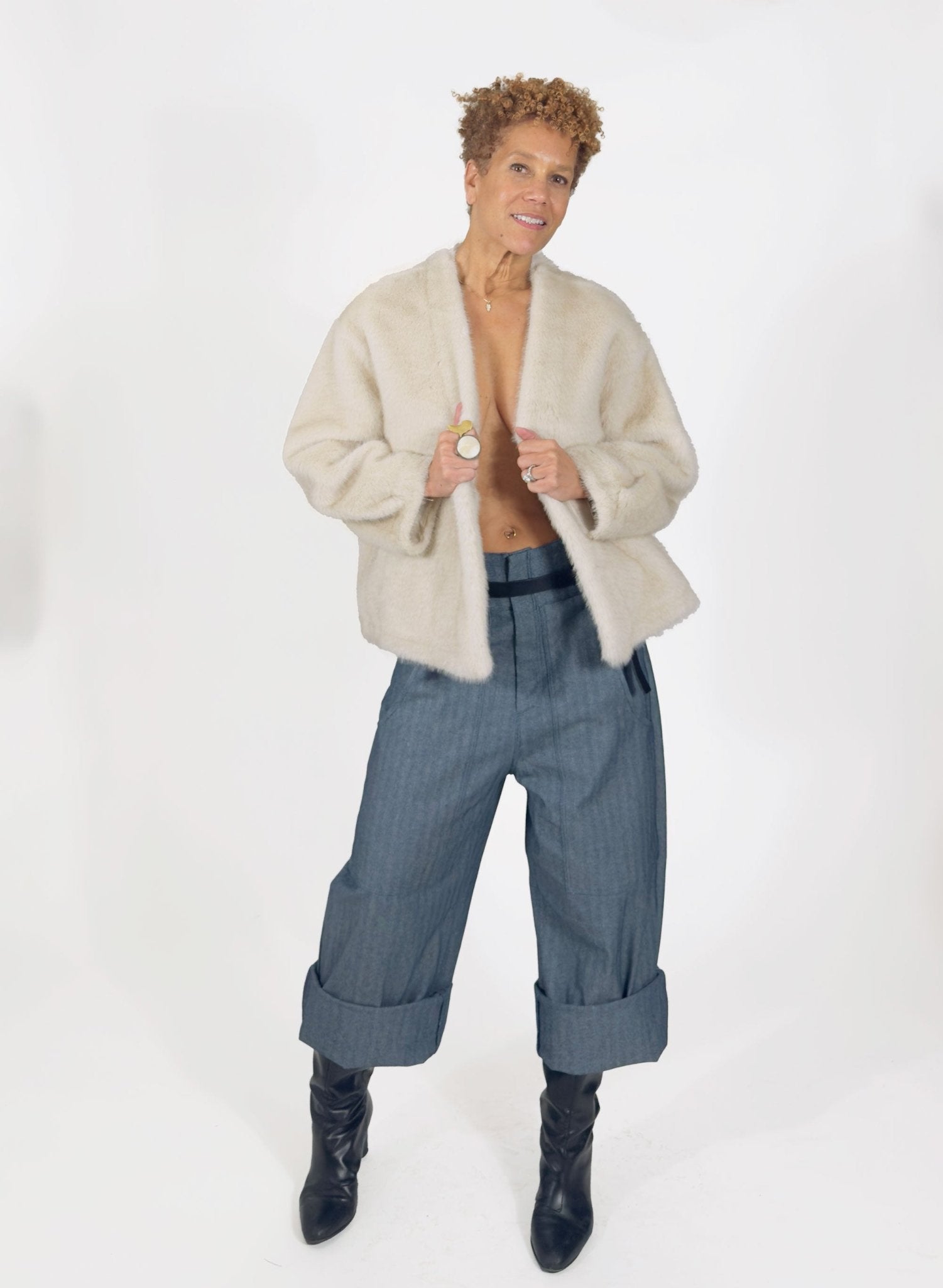 Fur Jacket - Beige - Meg