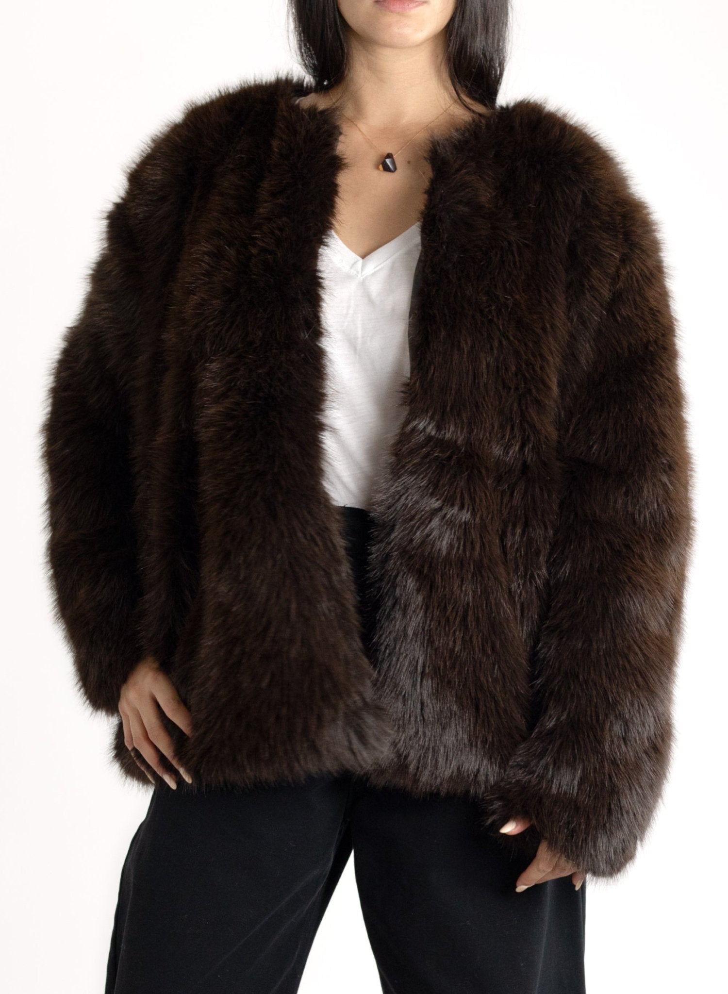 Fur Jacket - Brown - Meg