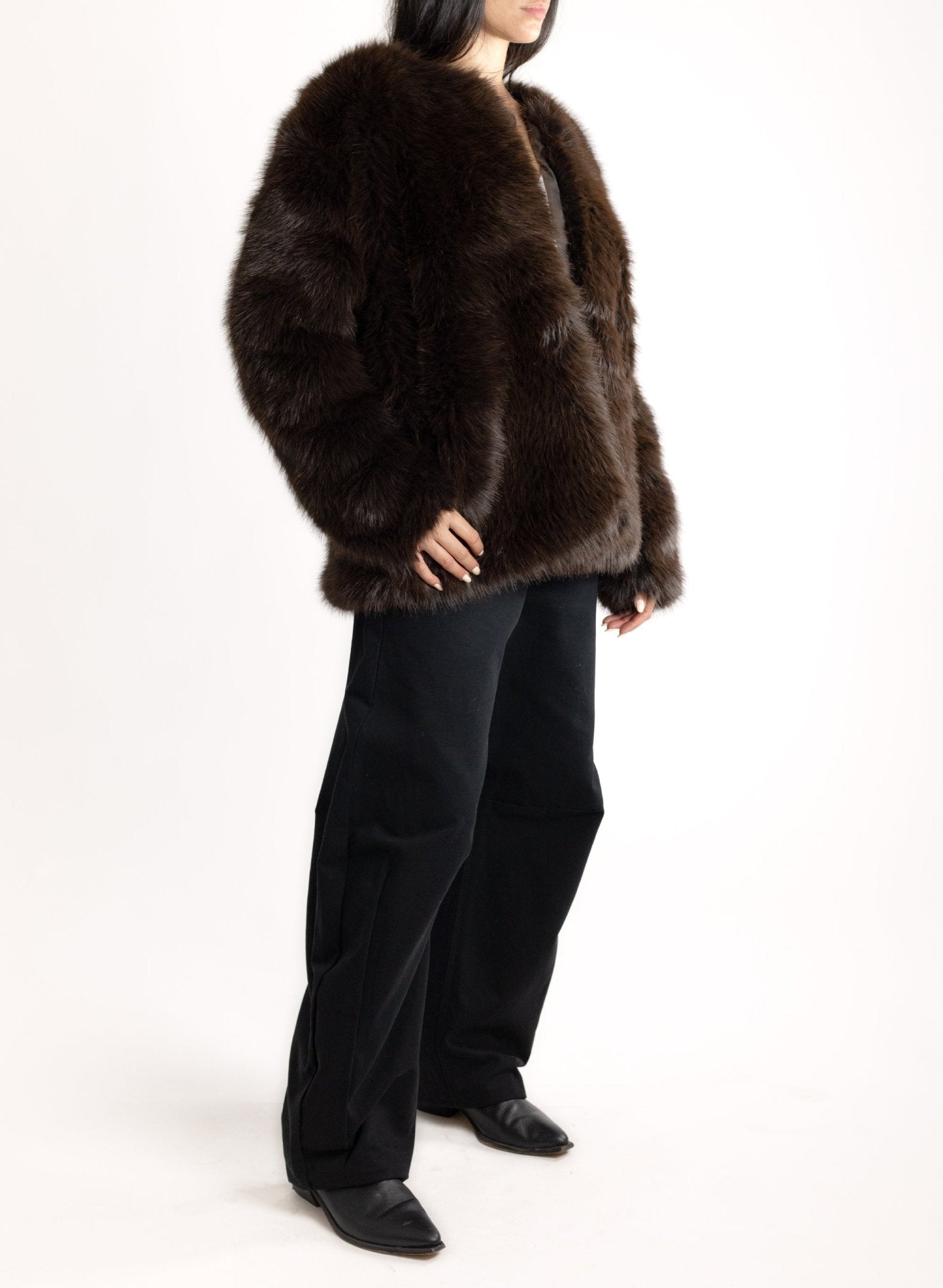 Fur Jacket - Brown - Meg