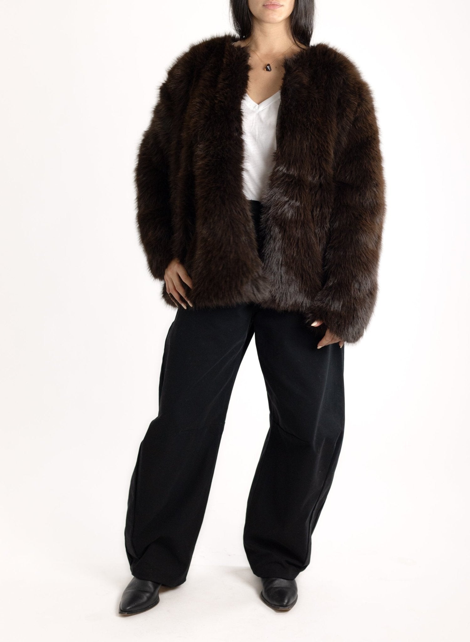 Fur Jacket - Brown - Meg