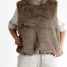 Fur Vest - Dark Taupe - Meg