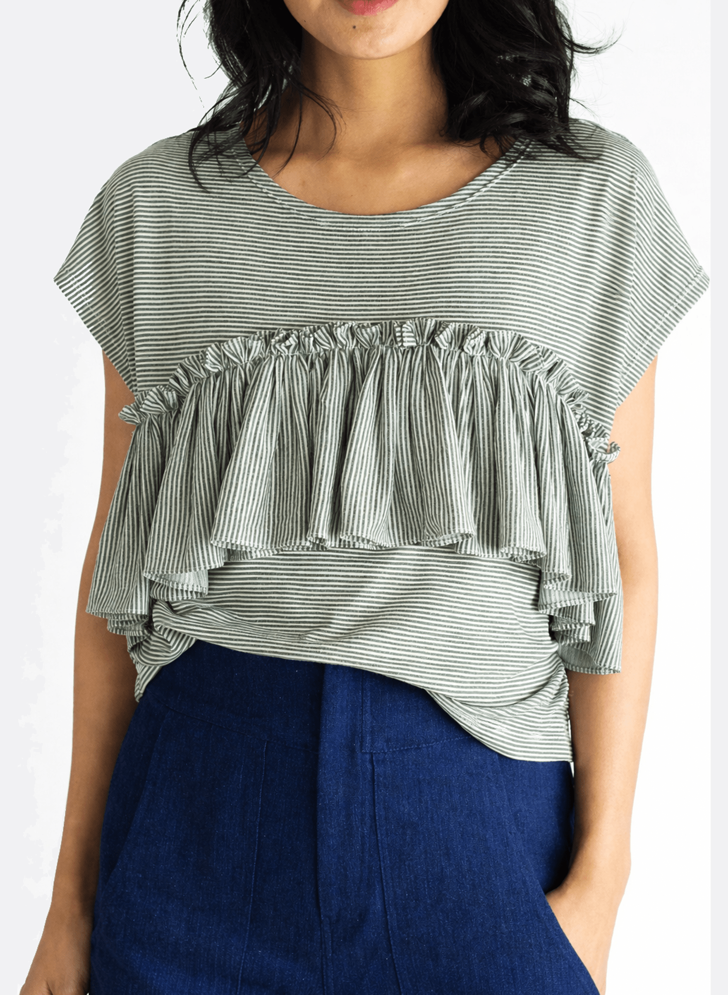 Glimpser Top - Olive Stripe - Meg