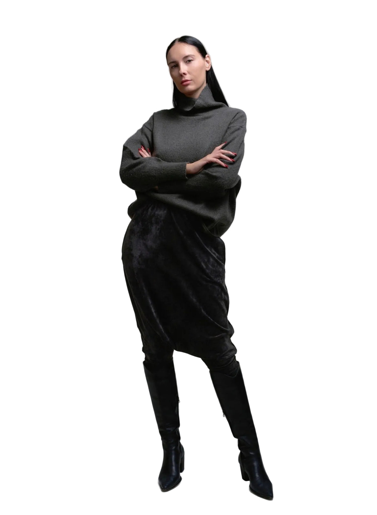 Harem Pant - Black Velour - Meg
