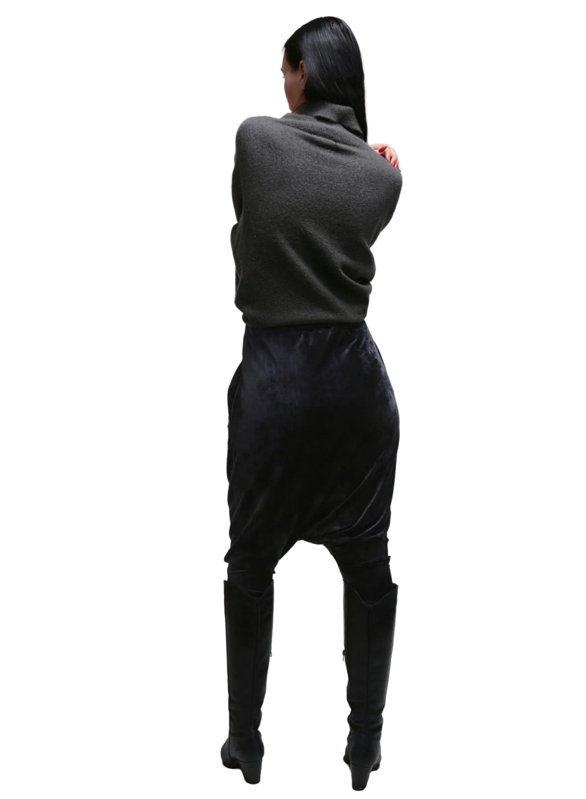 Harem Pant - Black Velour - Meg