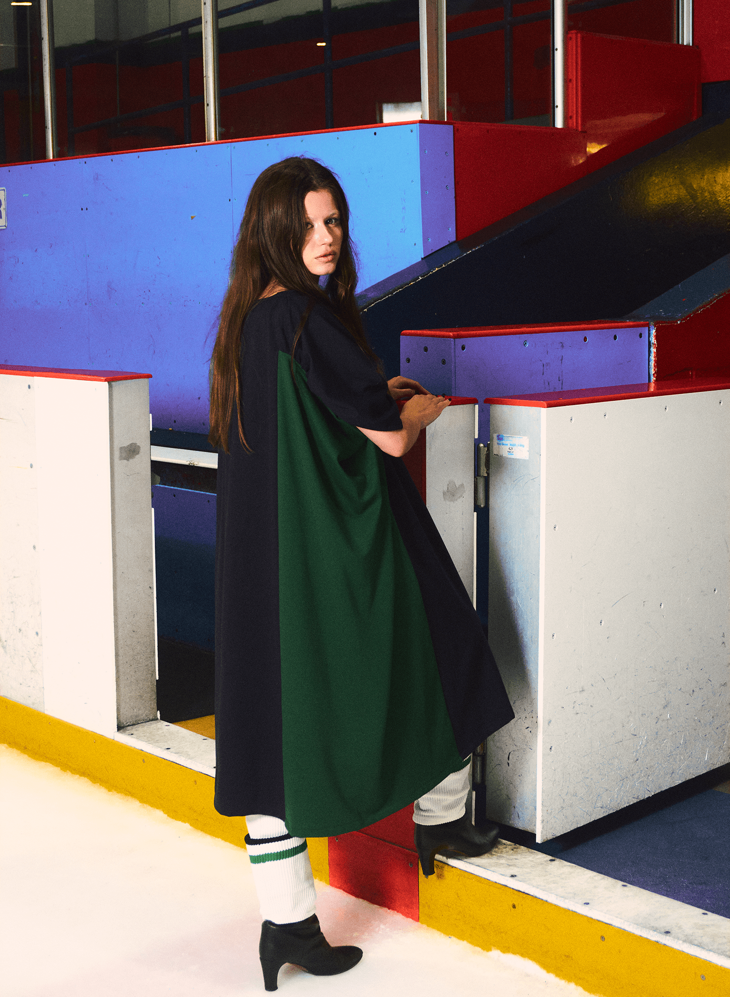 Hat Trick Two-Tone Dress - Navy/Green (PRE-ORDER) - Meg