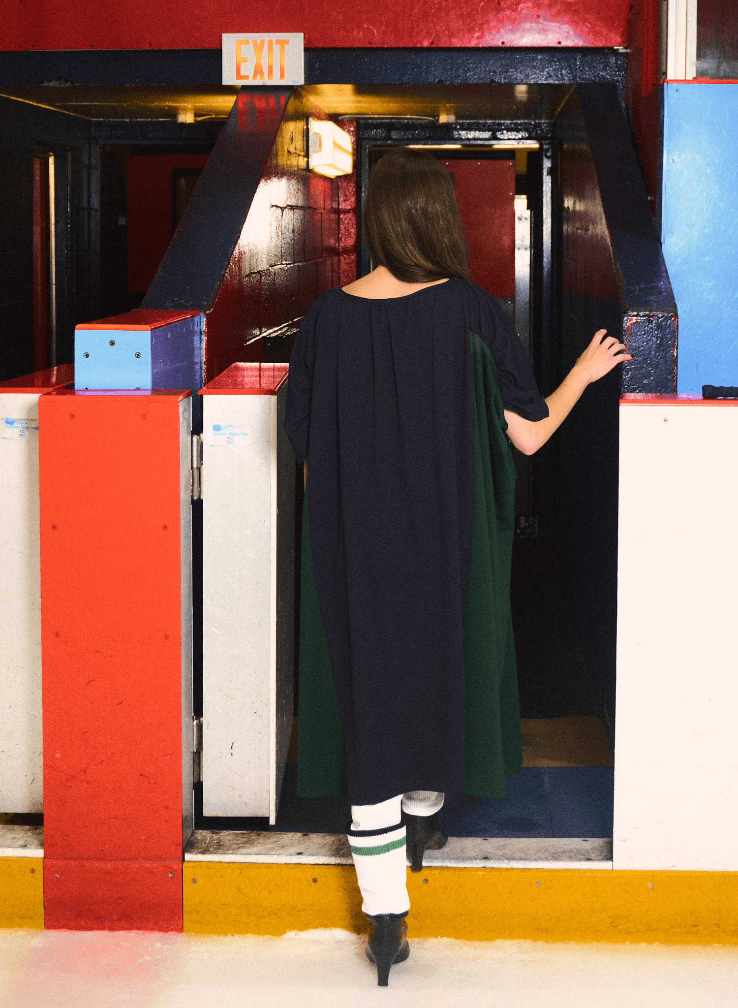 Hat Trick Two-Tone Dress - Navy/Green (PRE-ORDER) - Meg