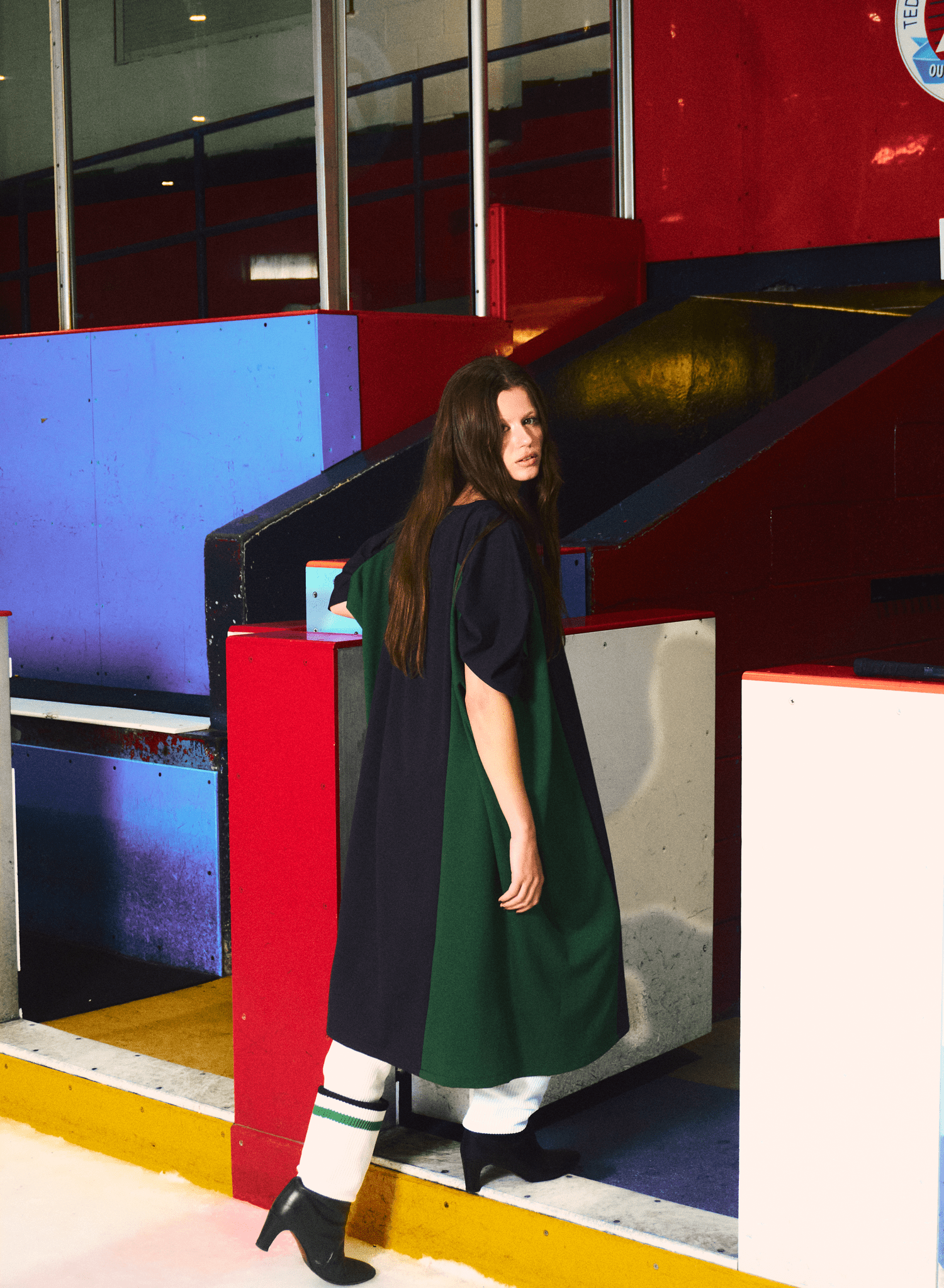 Hat Trick Two-Tone Dress - Navy/Green (PRE-ORDER) - Meg