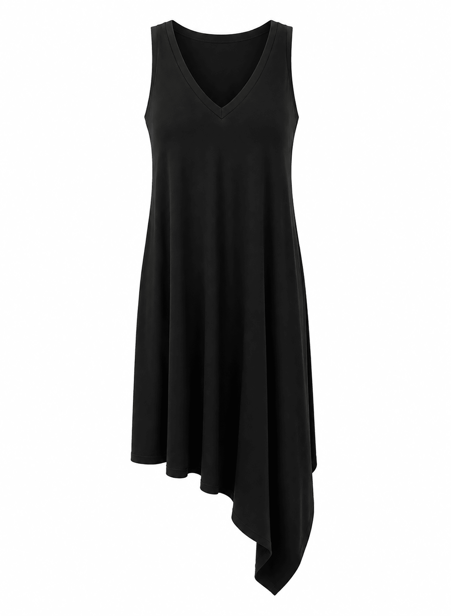 Jersey V-Neck Dress - Black - Meg