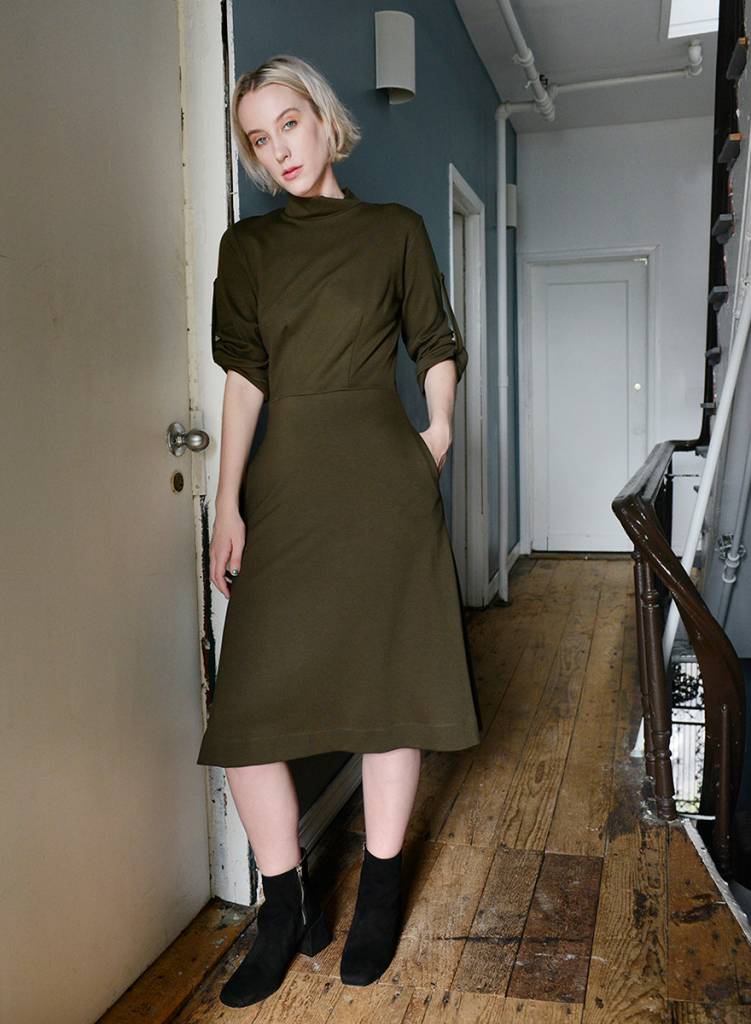 Jodphur Ponte Dress (RESALE ITEM) - Olive - S