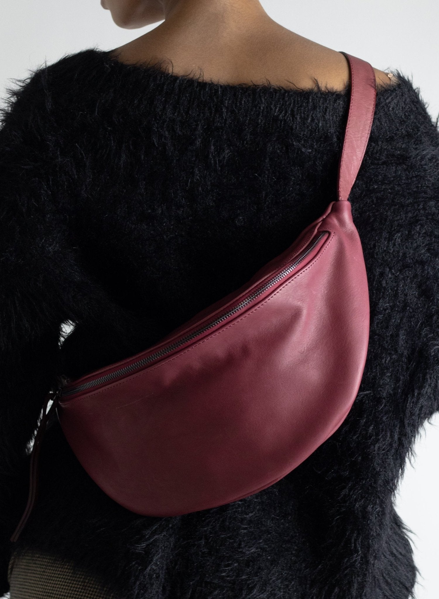 Katerina NYC - Leather Sling Bag - Burgundy - Meg