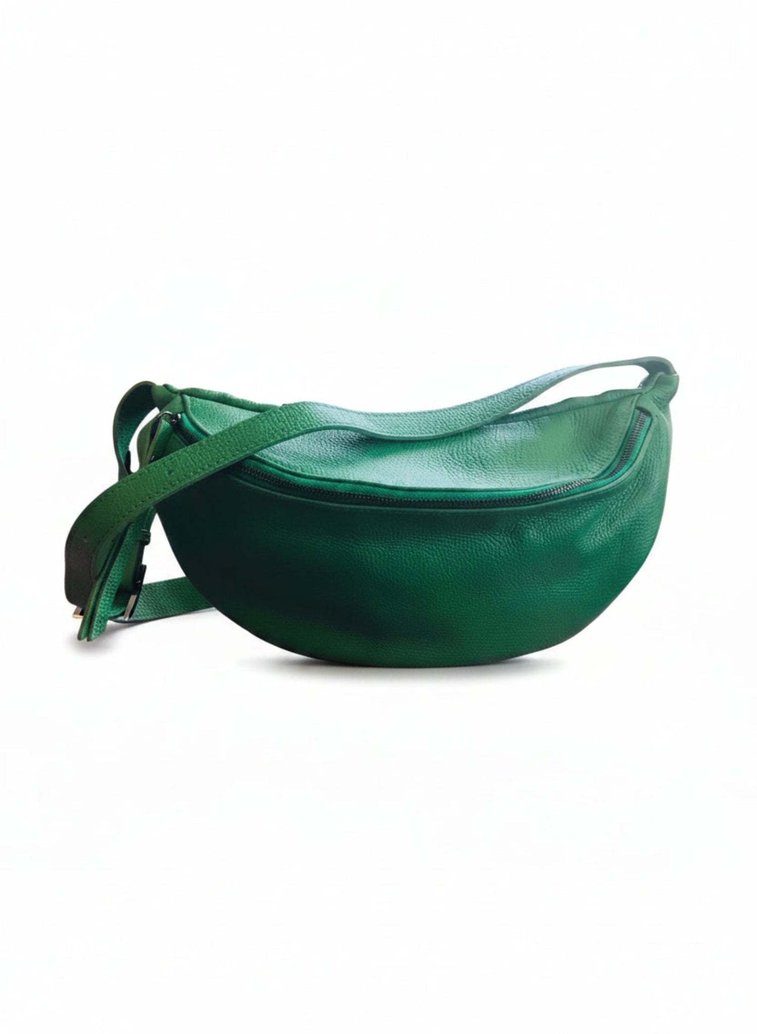 Katerina NYC - Pebbled Leather Sling Bag - Kelly Green - Meg