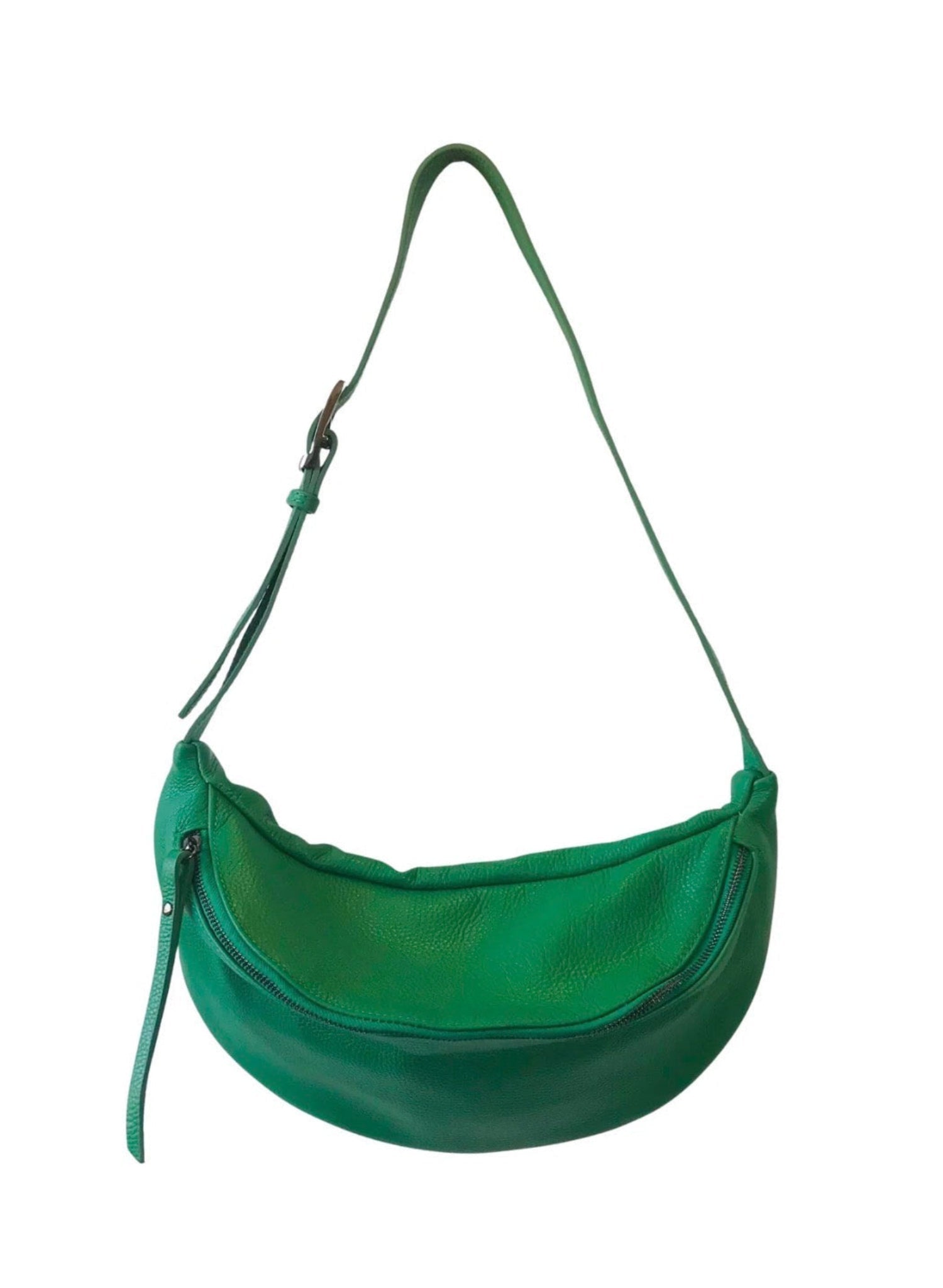 Katerina NYC - Pebbled Leather Sling Bag - Kelly Green - Meg